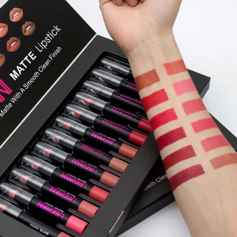 langmanni 12-Pieces Matte Lipstick