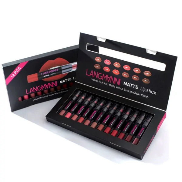 langmanni 12-Pieces Matte Lipstick