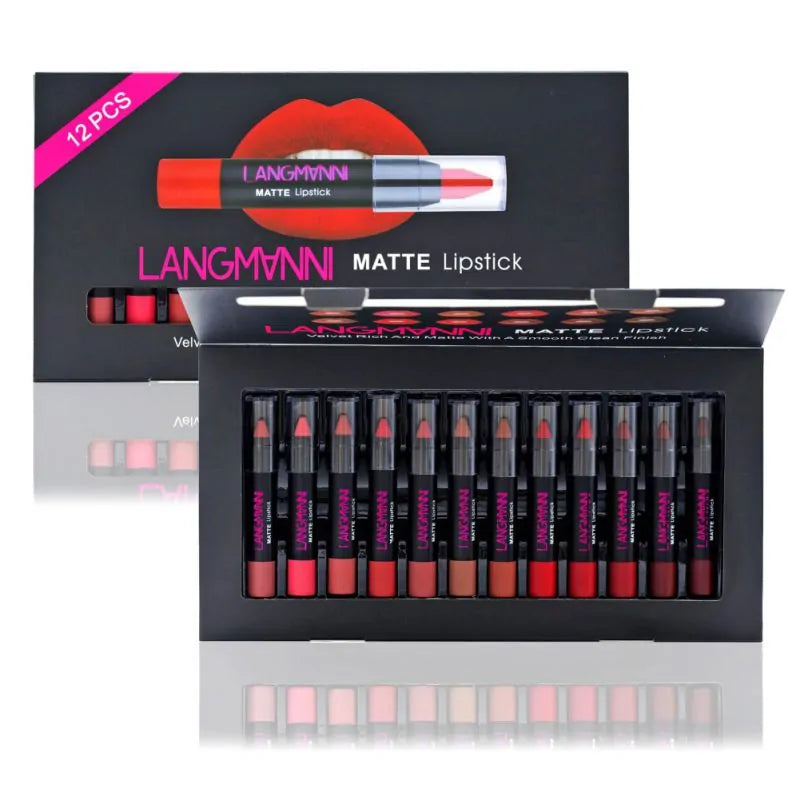 langmanni 12-Pieces Matte Lipstick