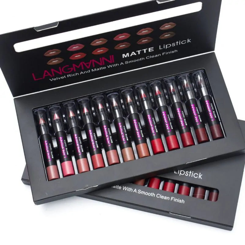 langmanni 12-Pieces Matte Lipstick