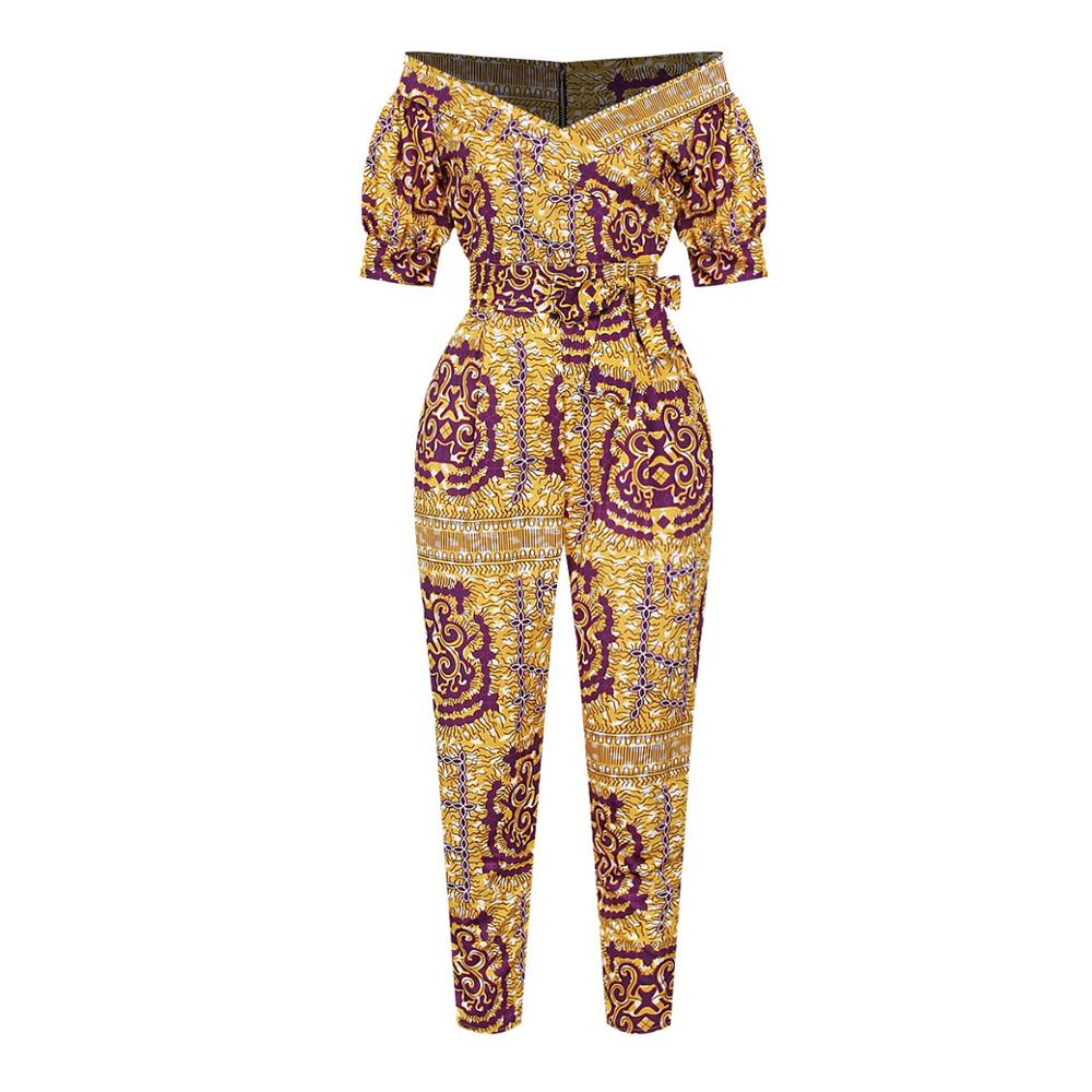 Digital printed zipper jumpsuit