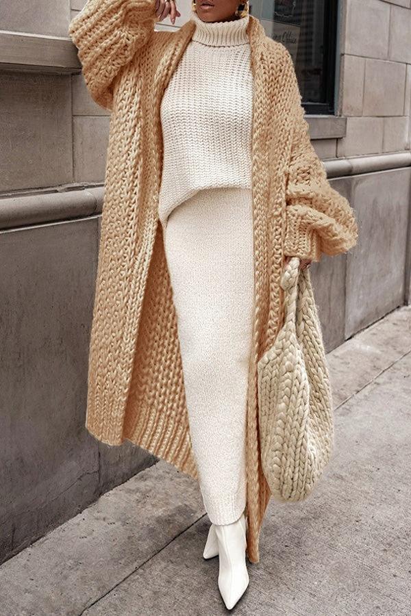 Sweaters Cardigan Thick Needle Loose Large Long Coat