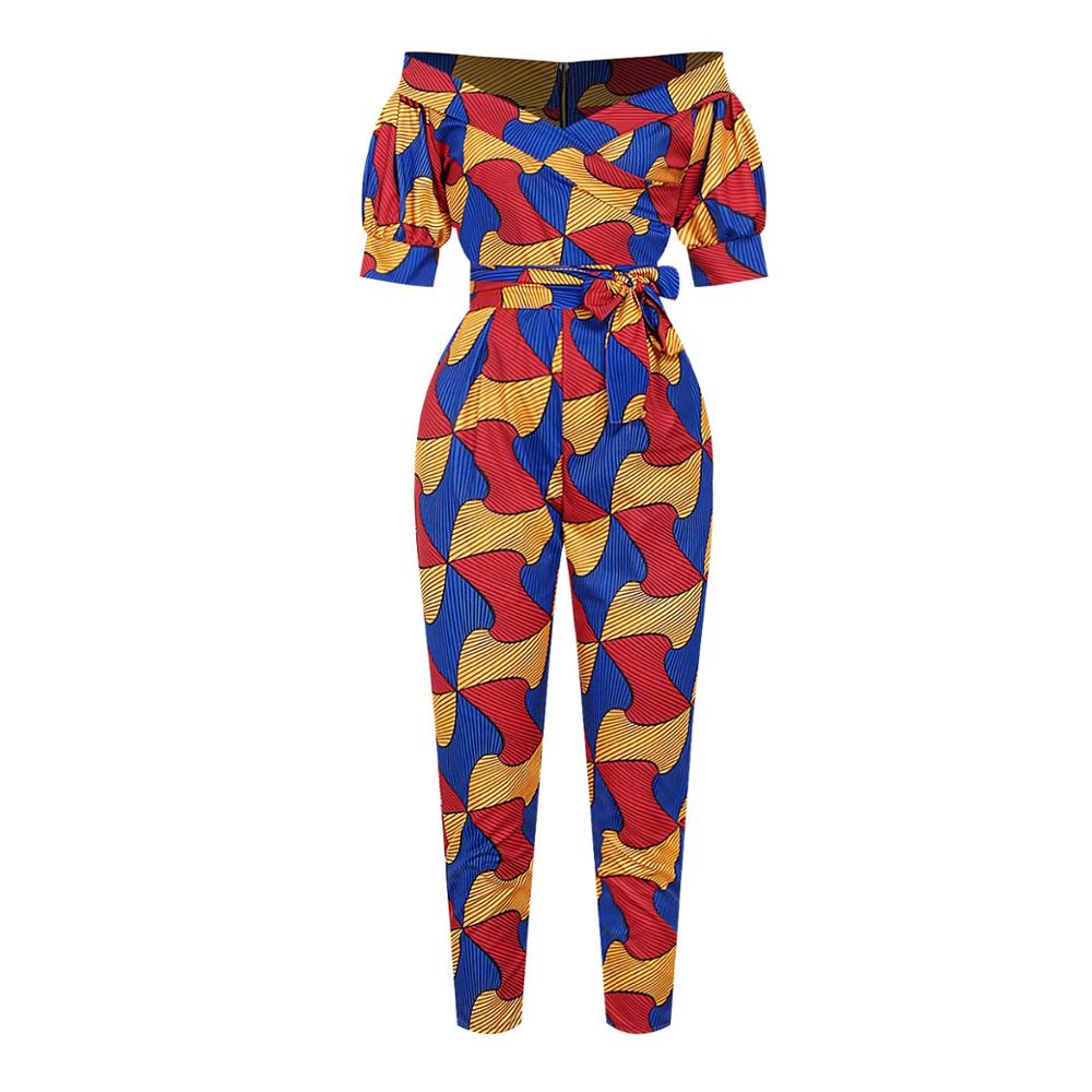 Digital printed zipper jumpsuit