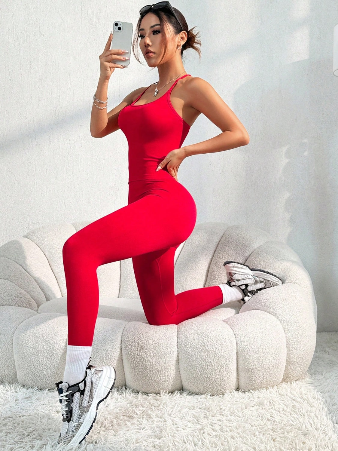 Scoop Neck Top and Pants Active Set