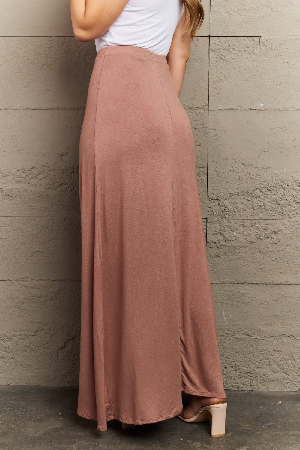 Culture Code For The Day Full Size Flare Maxi Skirt in Chocolate