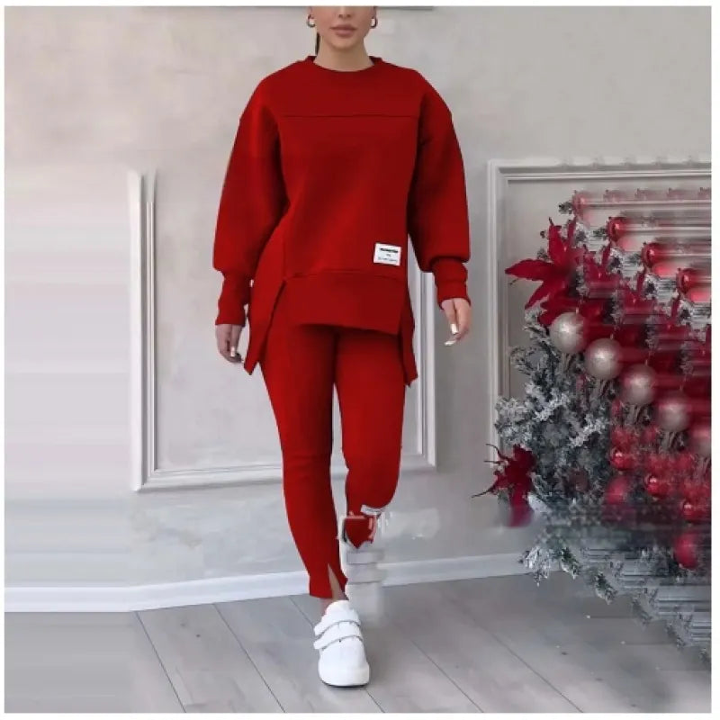 Women's Long-sleeved Printed Sweater Leggings Suit