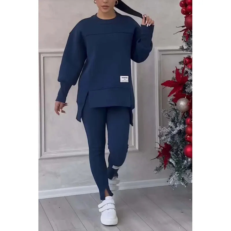 Women's Long-sleeved Printed Sweater Leggings Suit