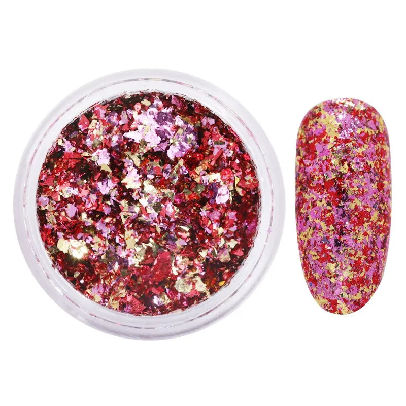 Mirror Nail Art Pigment Powder Nail Glitters Metallic Color Nail Art UV Gel Polishing Rose Gold Silver Decoration