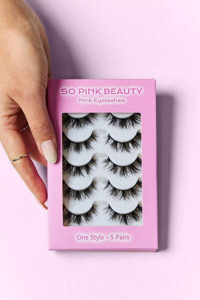 SO PINK BEAUTY Mink Eyelashes 5 Pairs