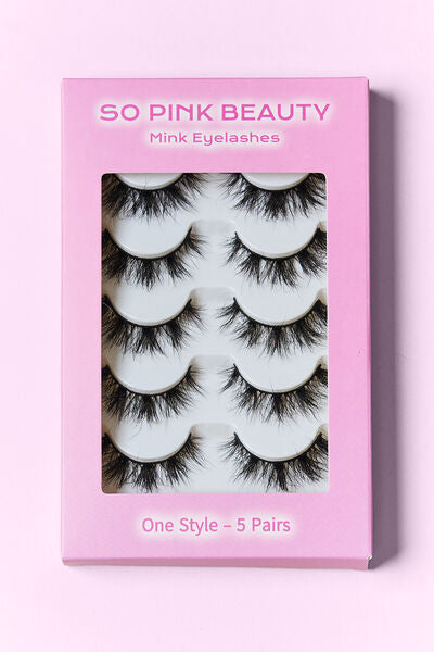 SO PINK BEAUTY Mink Eyelashes 5 Pairs